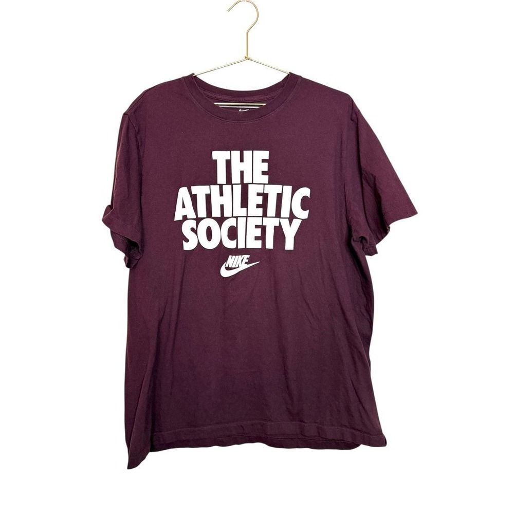 Nike Athletic‎ Society Tee Burgundy Men's XL Short Sleeve Cotton T-Shirt